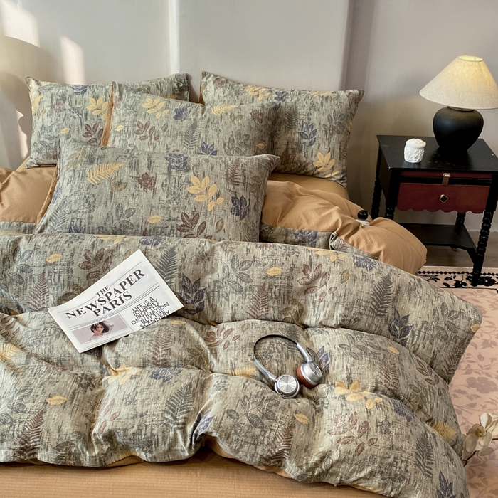 红日子纺织品 2026春夏新款云感复古皱皱纱四件套 倩馨-浅绿