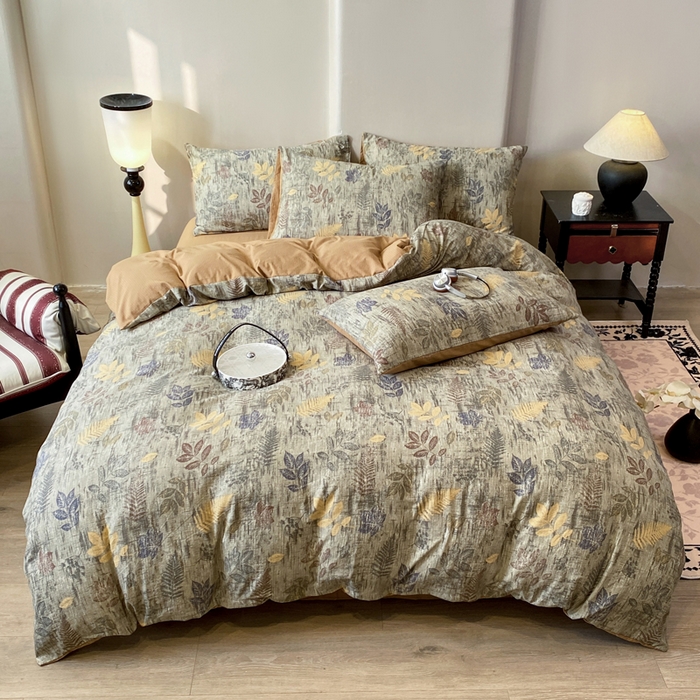 91家纺网 家纺一手货源 找家纺 红日子纺织品 2026春夏新款云感复古皱皱纱四件套 倩馨-浅绿