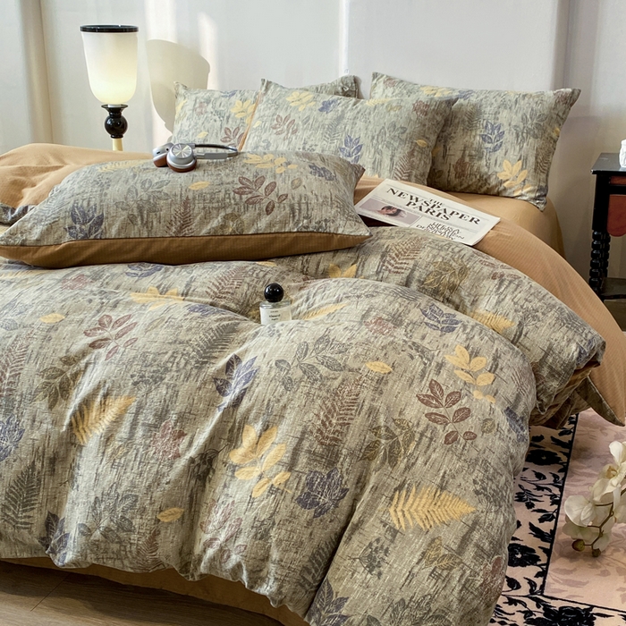 91家纺网 家纺一手货源 找家纺 红日子纺织品 2026春夏新款云感复古皱皱纱四件套 倩馨-浅绿