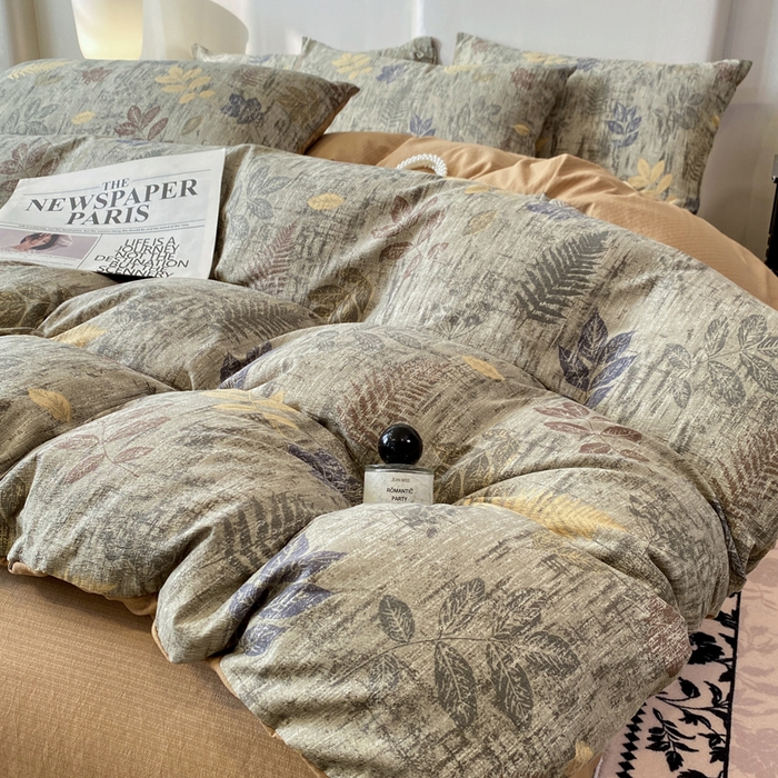 91家纺网 家纺一手货源 找家纺 红日子纺织品 2026春夏新款云感复古皱皱纱四件套 倩馨-浅绿