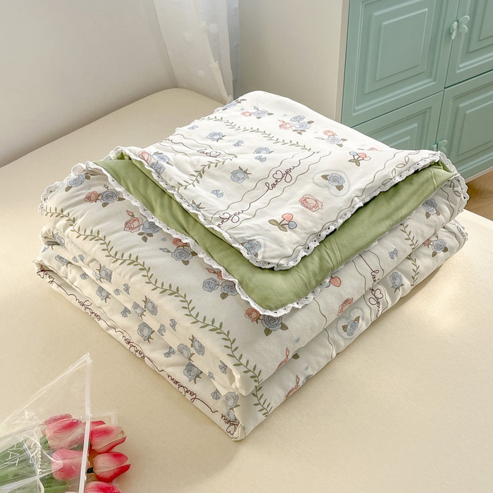 91家纺网 家纺一手货源 找家纺 默忆 2026新款A类母婴级针织棉大豆云朵被子被芯夏被空调被春秋冬被四季被 小清新