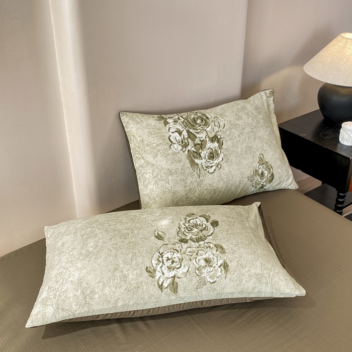 91家纺网 家纺一手货源 找家纺 红日子纺织品 2026春夏新款云感复古皱皱纱四件套 青萝-绿