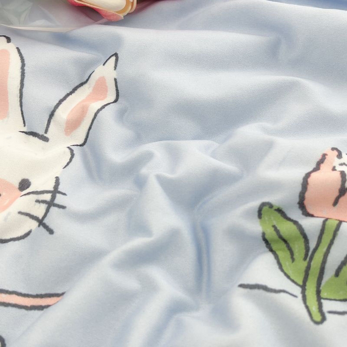 91家纺网 家纺一手货源 找家纺 默忆 2026新款A类母婴级针织棉大豆云朵被子被芯夏被空调被春秋冬被四季被 花园兔