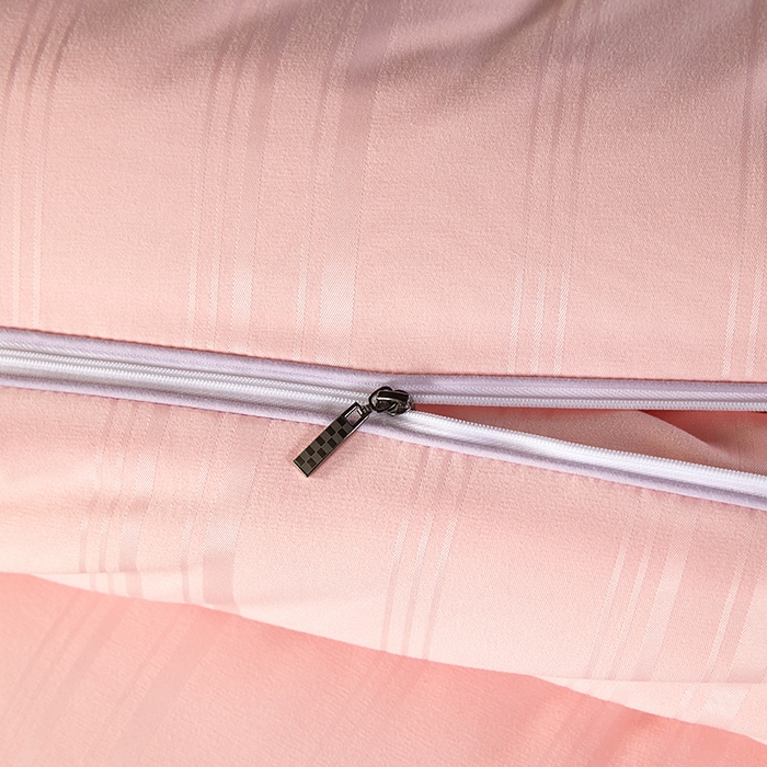 91家纺网 家纺一手货源 找家纺 莱欧纳家纺 2026新款贡缎提花大豆拉链式子母被 粉色