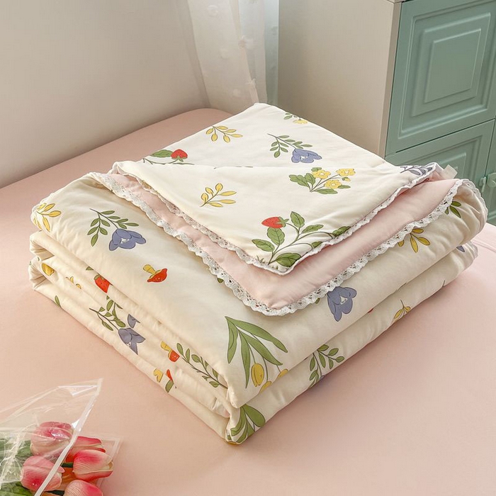 91家纺网 家纺一手货源 找家纺 默忆 2026新款A类母婴级针织棉大豆云朵被子被芯夏被空调被春秋冬被四季被 萌音草莓