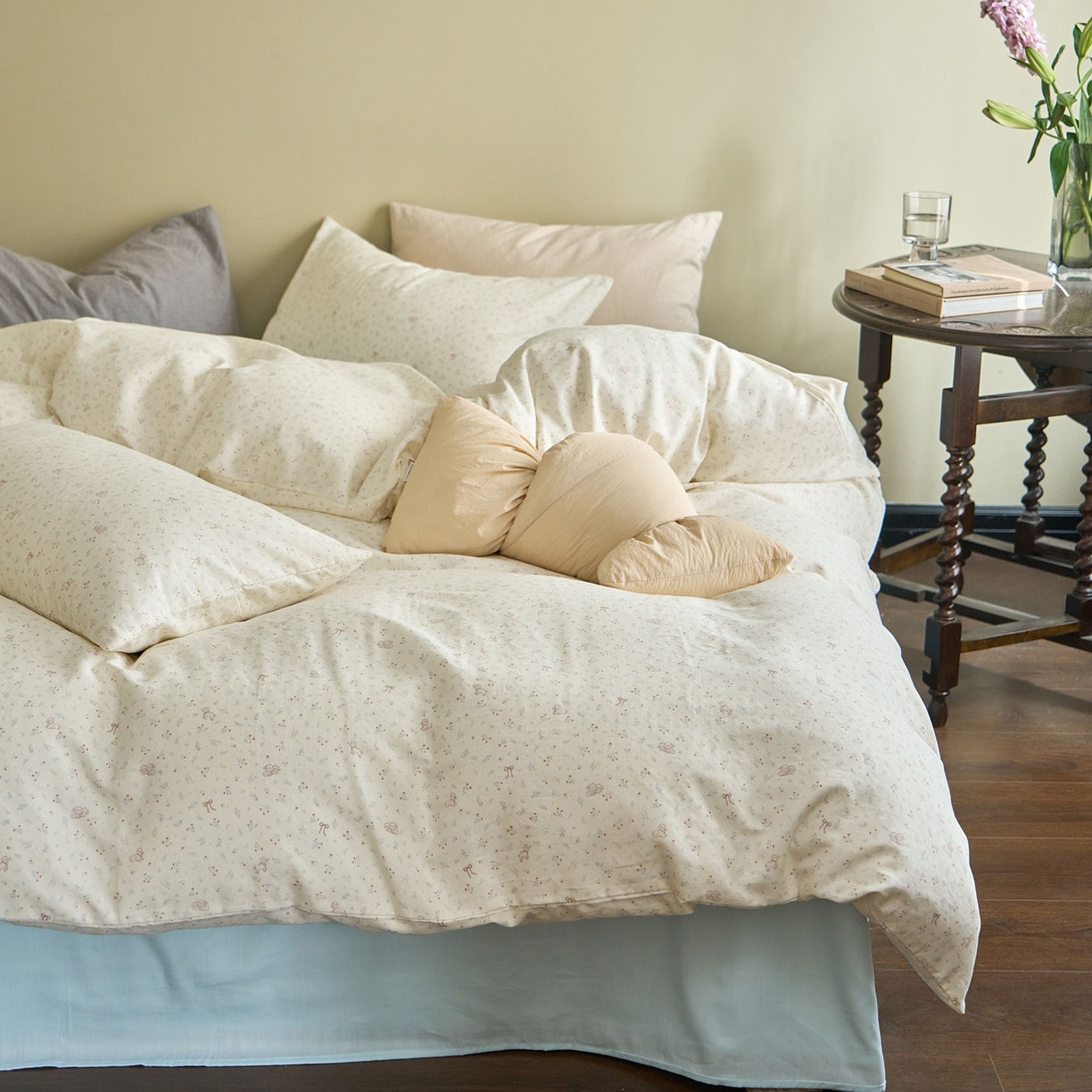 91家纺网 家纺一手货源 找家纺 （总）洋铭区（原狠狠爱） 2026春季新款简约全棉 无边双层纱 四件套系列