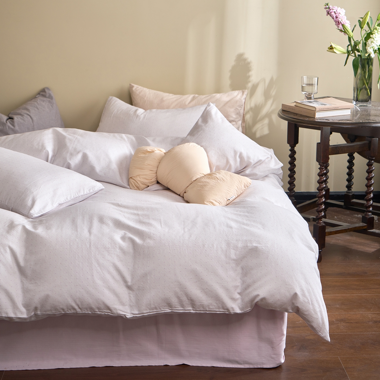 91家纺网 家纺一手货源 找家纺 （总）洋铭区（原狠狠爱） 2026春季新款简约全棉 无边双层纱 四件套系列