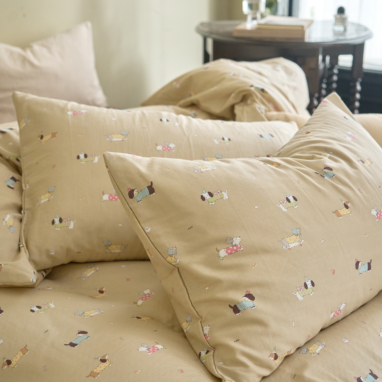 91家纺网 家纺一手货源 找家纺 （总）洋铭区（原狠狠爱） 2026春季新款简约全棉 无边双层纱 四件套系列