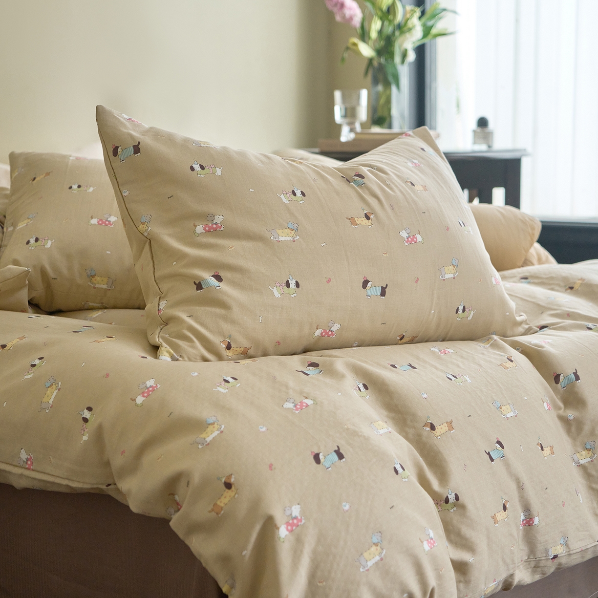 91家纺网 家纺一手货源 找家纺 （总）洋铭区（原狠狠爱） 2026春季新款简约全棉 无边双层纱 四件套系列