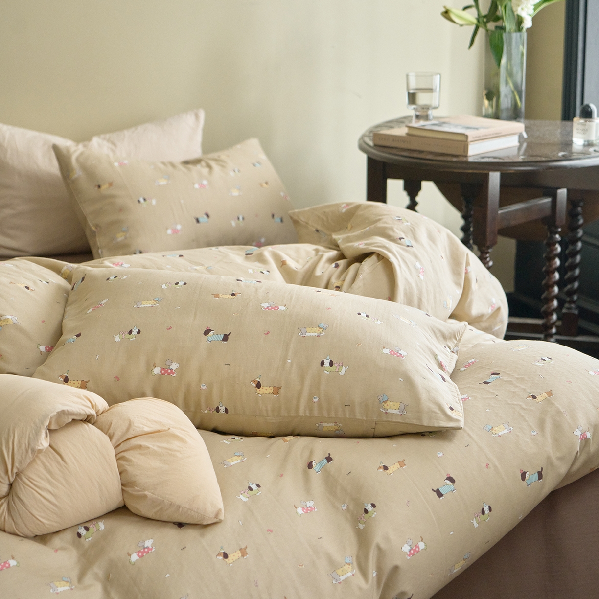 91家纺网 家纺一手货源 找家纺 （总）洋铭区（原狠狠爱） 2026春季新款简约全棉 无边双层纱 四件套系列