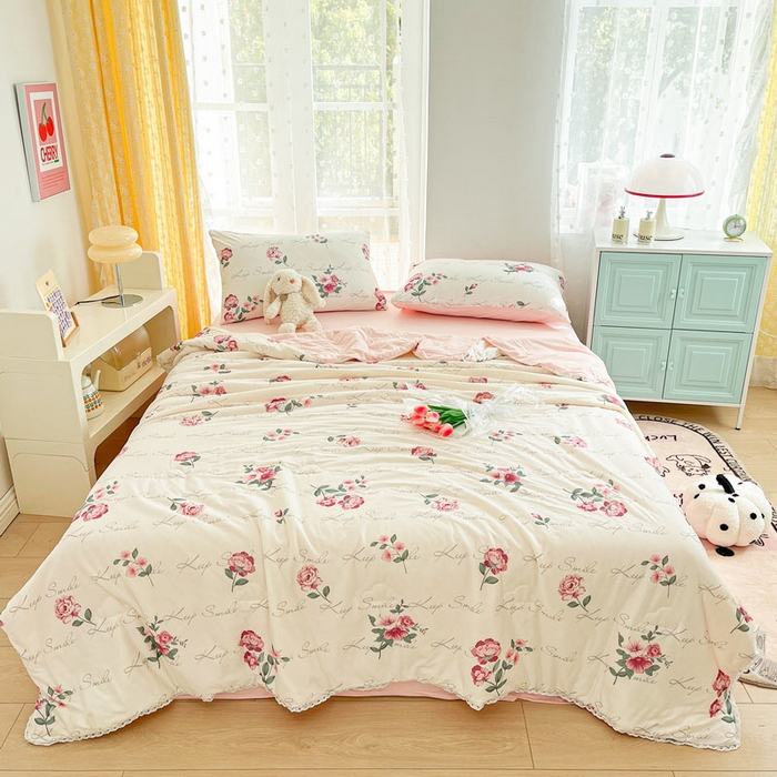 默忆 2026新款A类母婴级针织棉大豆云朵被子被芯夏被空调被春秋冬被四季被 花语