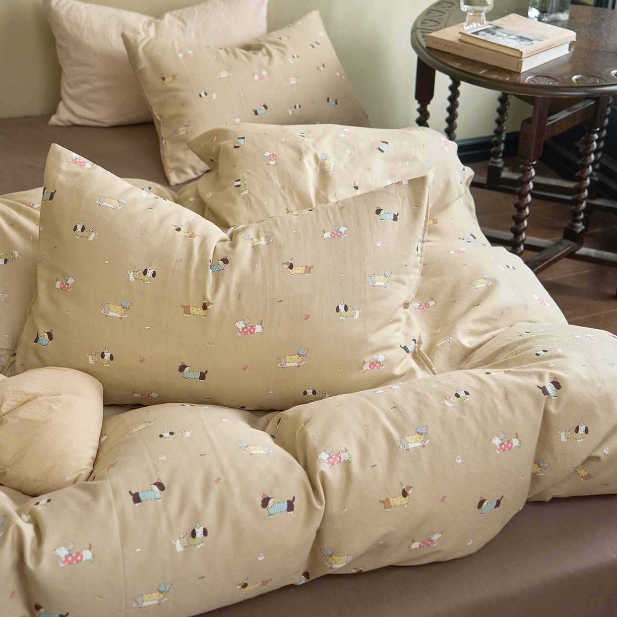 91家纺网 家纺一手货源 找家纺 （总）洋铭区（原狠狠爱） 2026春季新款简约全棉 无边双层纱 四件套系列