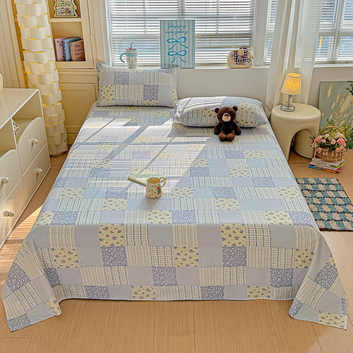 91家纺网 家纺一手货源 找家纺 （总）仟人梦 2026新款云感双层纱印花单床单床单单件