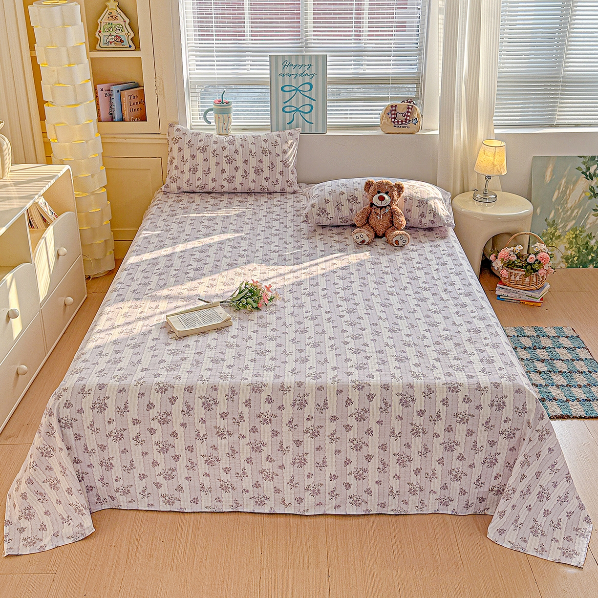 91家纺网 家纺一手货源 找家纺 （总）仟人梦 2026新款云感双层纱印花单床单床单单件