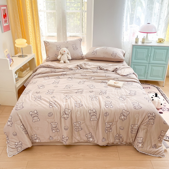 默忆 2026新款A类母婴级针织棉大豆云朵被子被芯夏被空调被春秋冬被四季被 饼干熊