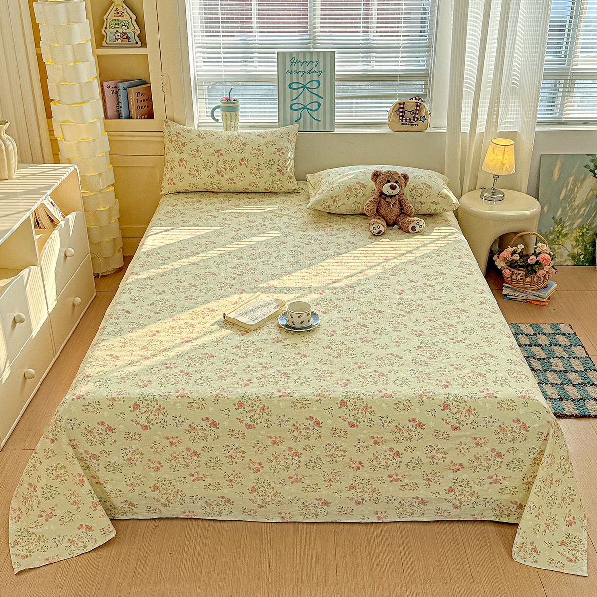 91家纺网 家纺一手货源 找家纺 （总）仟人梦 2026新款云感双层纱印花单床单床单单件