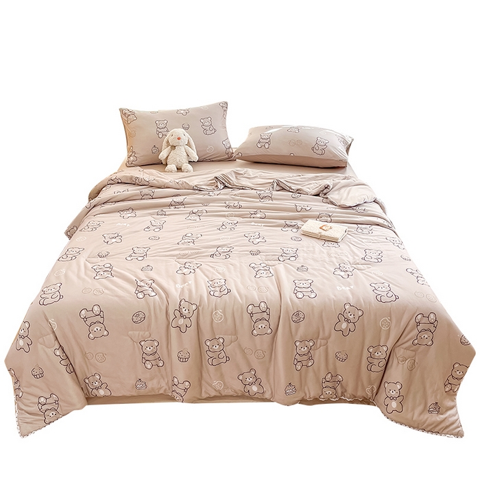 91家纺网 家纺一手货源 找家纺 默忆 2026新款A类母婴级针织棉大豆云朵被子被芯夏被空调被春秋冬被四季被 饼干熊