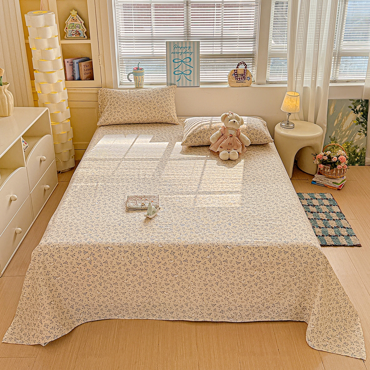 91家纺网 家纺一手货源 找家纺 （总）仟人梦 2026新款云感双层纱印花单床单床单单件