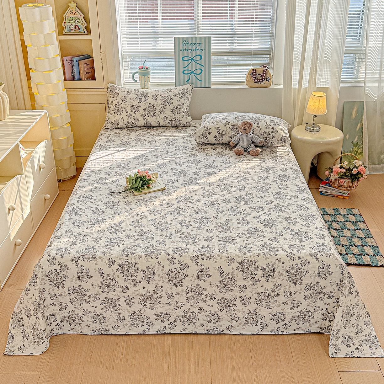 91家纺网 家纺一手货源 找家纺 （总）仟人梦 2026新款云感双层纱印花单床单床单单件