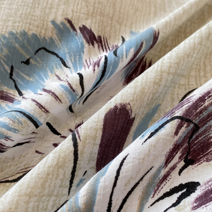 91家纺网 家纺一手货源 找家纺 红日子纺织品 2026春夏新款云感复古皱皱纱四件套 远黛-紫