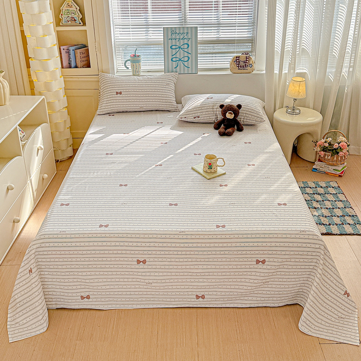 91家纺网 家纺一手货源 找家纺 （总）仟人梦 2026新款云感双层纱印花单床单床单单件