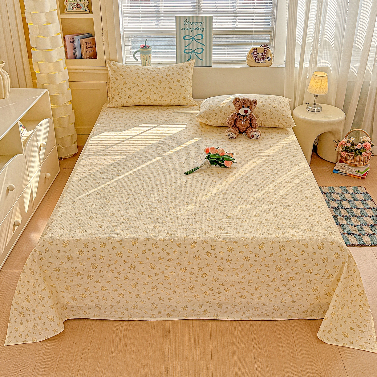 91家纺网 家纺一手货源 找家纺 （总）仟人梦 2026新款云感双层纱印花单床单床单单件