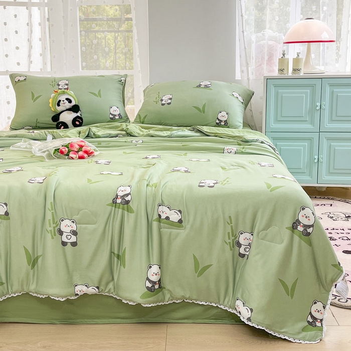 91家纺网 家纺一手货源 找家纺 默忆 2026新款A类母婴级针织棉大豆云朵被子被芯夏被空调被春秋冬被四季被 国宝熊猫