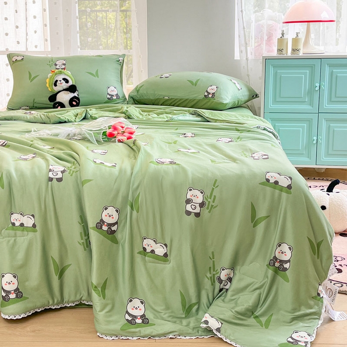 91家纺网 家纺一手货源 找家纺 默忆 2026新款A类母婴级针织棉大豆云朵被子被芯夏被空调被春秋冬被四季被 国宝熊猫