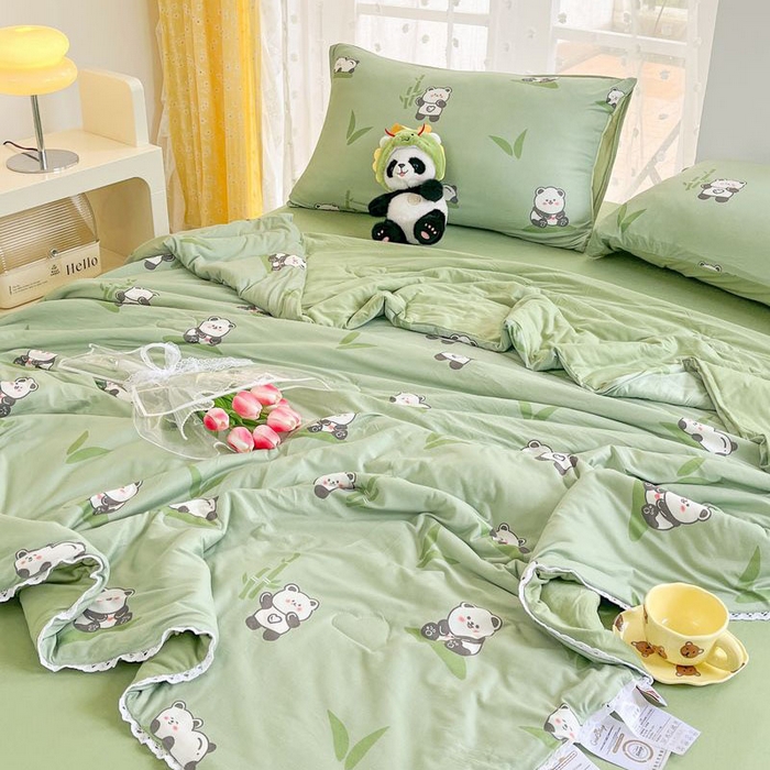 91家纺网 家纺一手货源 找家纺 默忆 2026新款A类母婴级针织棉大豆云朵被子被芯夏被空调被春秋冬被四季被 国宝熊猫