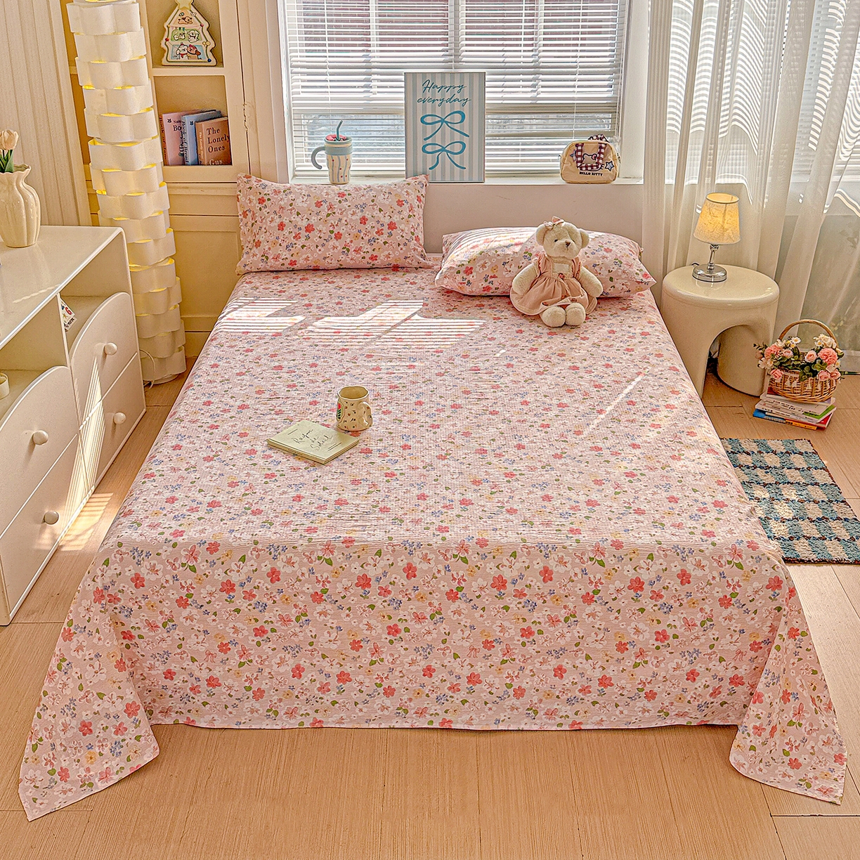 91家纺网 家纺一手货源 找家纺 （总）仟人梦 2026新款云感双层纱印花单床单床单单件