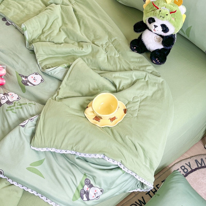 91家纺网 家纺一手货源 找家纺 默忆 2026新款A类母婴级针织棉大豆云朵被子被芯夏被空调被春秋冬被四季被 国宝熊猫