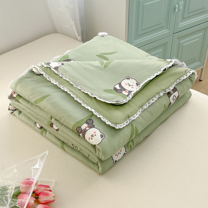 91家纺网 家纺一手货源 找家纺 默忆 2026新款A类母婴级针织棉大豆云朵被子被芯夏被空调被春秋冬被四季被 国宝熊猫