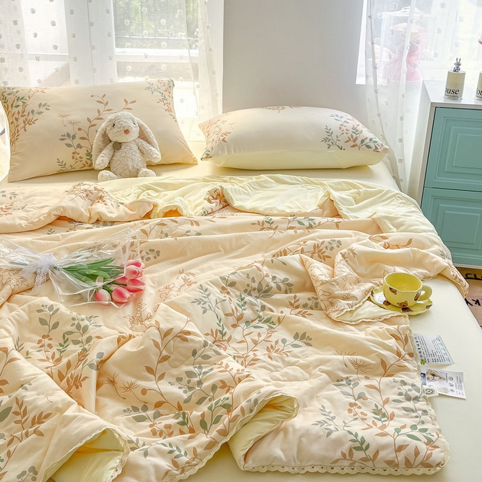 91家纺网 家纺一手货源 找家纺 默忆 2026新款A类母婴级针织棉大豆云朵被子被芯夏被空调被春秋冬被四季被 发财树