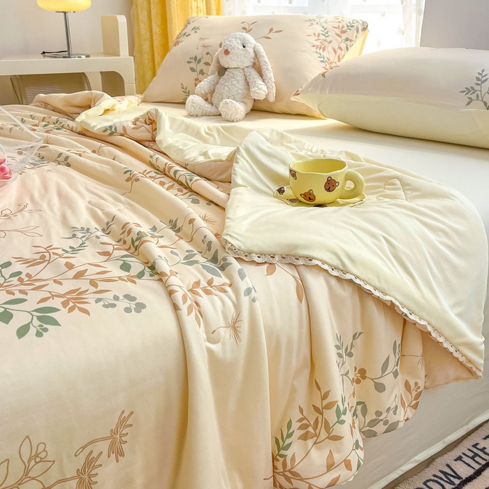 91家纺网 家纺一手货源 找家纺 默忆 2026新款A类母婴级针织棉大豆云朵被子被芯夏被空调被春秋冬被四季被 发财树