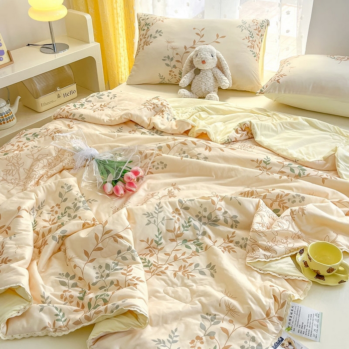 91家纺网 家纺一手货源 找家纺 默忆 2026新款A类母婴级针织棉大豆云朵被子被芯夏被空调被春秋冬被四季被 发财树