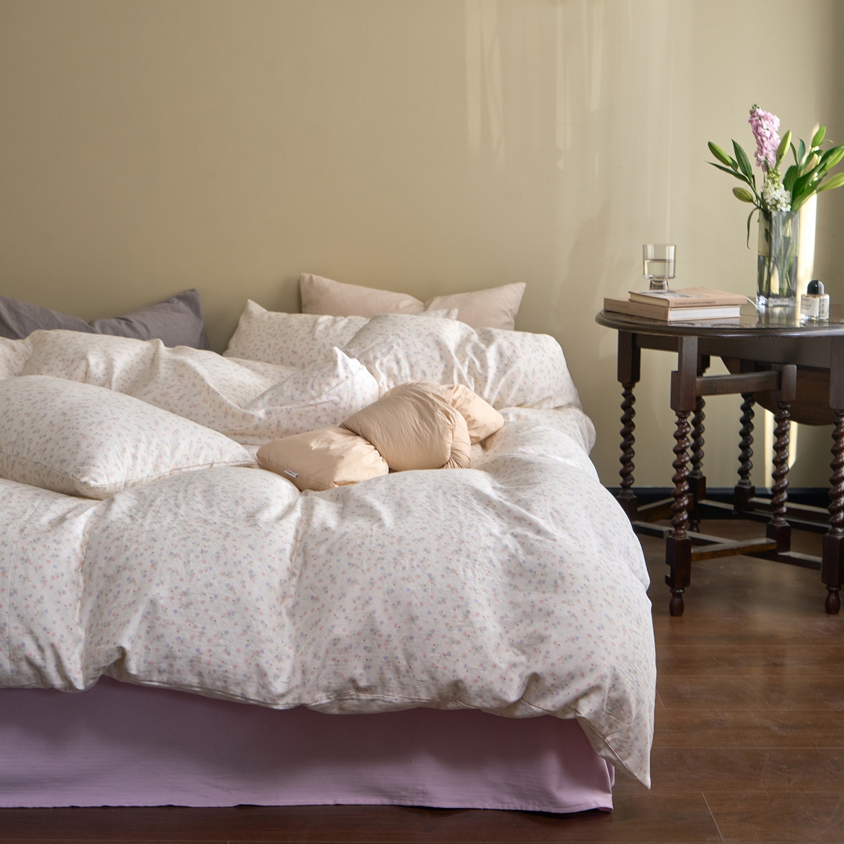 洋铭区（原狠狠爱） 2026春季新款简约全棉 无边双层纱 四件套系列 多多小草莓