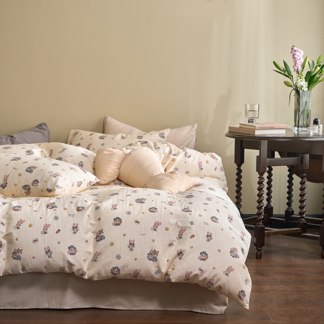 洋铭区（原狠狠爱） 2026春季新款简约全棉 无边双层纱 四件套系列 疯狂小可爱