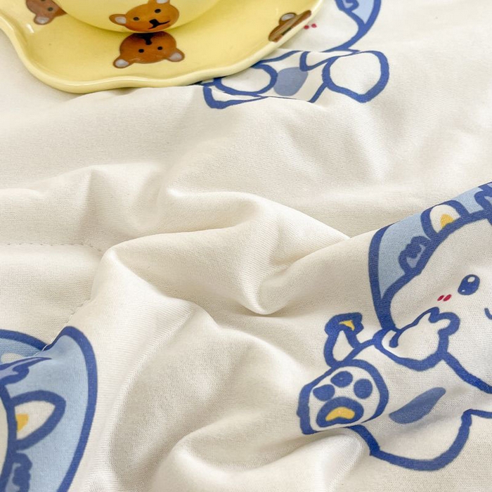 91家纺网 家纺一手货源 找家纺 默忆 2026新款A类母婴级针织棉大豆云朵被子被芯夏被空调被春秋冬被四季被 小龙人