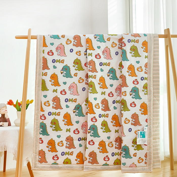 91家纺网 家纺一手货源 找家纺 黛妮雅 2026新款双面全棉羽丝夏被 恐龙宝贝