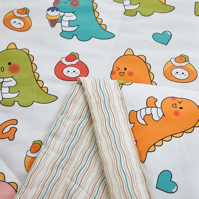 91家纺网 家纺一手货源 找家纺 黛妮雅 2026新款双面全棉羽丝夏被 恐龙宝贝