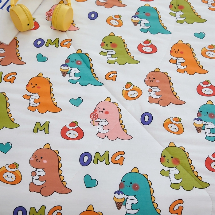 91家纺网 家纺一手货源 找家纺 黛妮雅 2026新款双面全棉羽丝夏被 恐龙宝贝