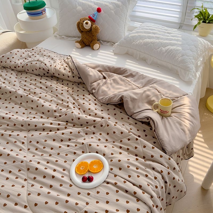 91家纺网 家纺一手货源 找家纺 （总）默忆 2026新款水洗棉双层纱夏被夏凉被空调被被子被芯