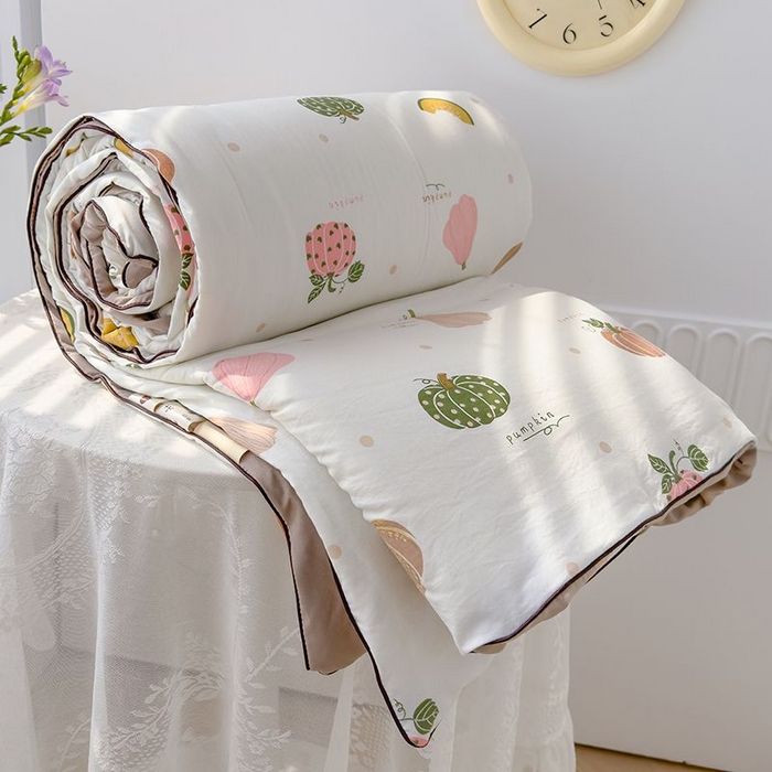 默忆 2026新款水洗棉双层纱夏被夏凉被空调被被子被芯 南瓜日记