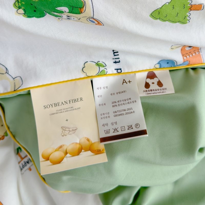 91家纺网 家纺一手货源 找家纺 默忆 2026新款水洗棉双层纱夏被夏凉被空调被被子被芯 恐龙车车