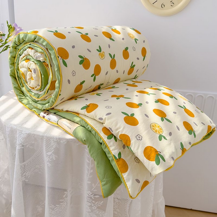默忆 2026新款水洗棉双层纱夏被夏凉被空调被被子被芯 小橘子