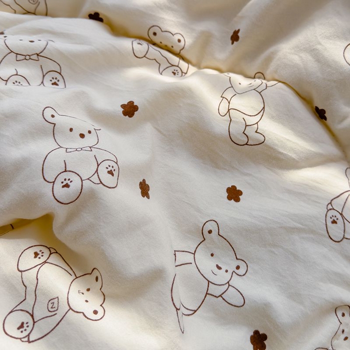 91家纺网 家纺一手货源 找家纺 默忆 2026新款水洗棉双层纱夏被夏凉被空调被被子被芯 小熊院长