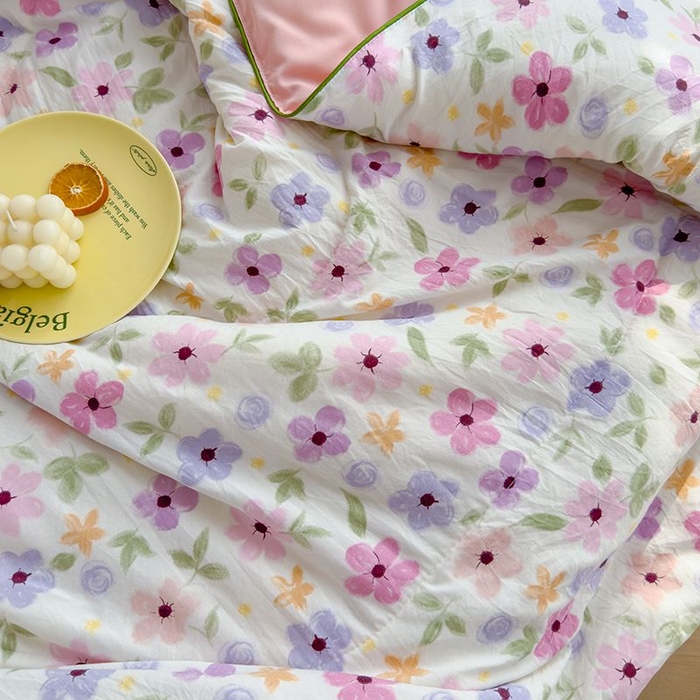 91家纺网 家纺一手货源 找家纺 默忆 2026新款水洗棉双层纱夏被夏凉被空调被被子被芯 一束温柔