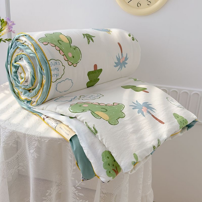 默忆 2026新款水洗棉双层纱夏被夏凉被空调被被子被芯 恐龙星球