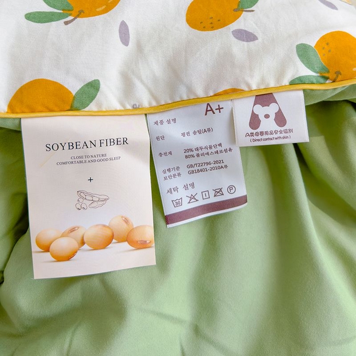 91家纺网 家纺一手货源 找家纺 默忆 2026新款水洗棉双层纱夏被夏凉被空调被被子被芯 小橘子