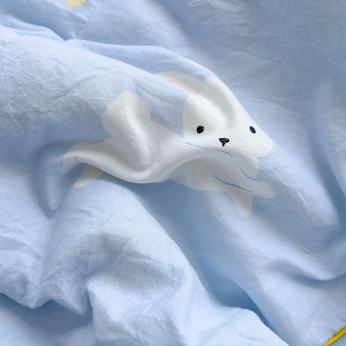 91家纺网 家纺一手货源 找家纺 默忆 2026新款水洗棉双层纱夏被夏凉被空调被被子被芯 小白兔